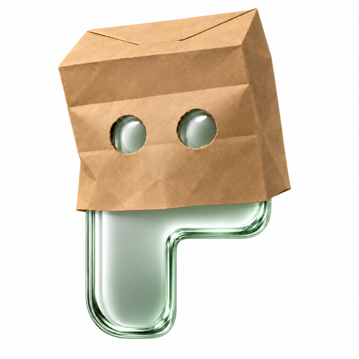 Anonymous Pons mascot wearing a paper bag mask